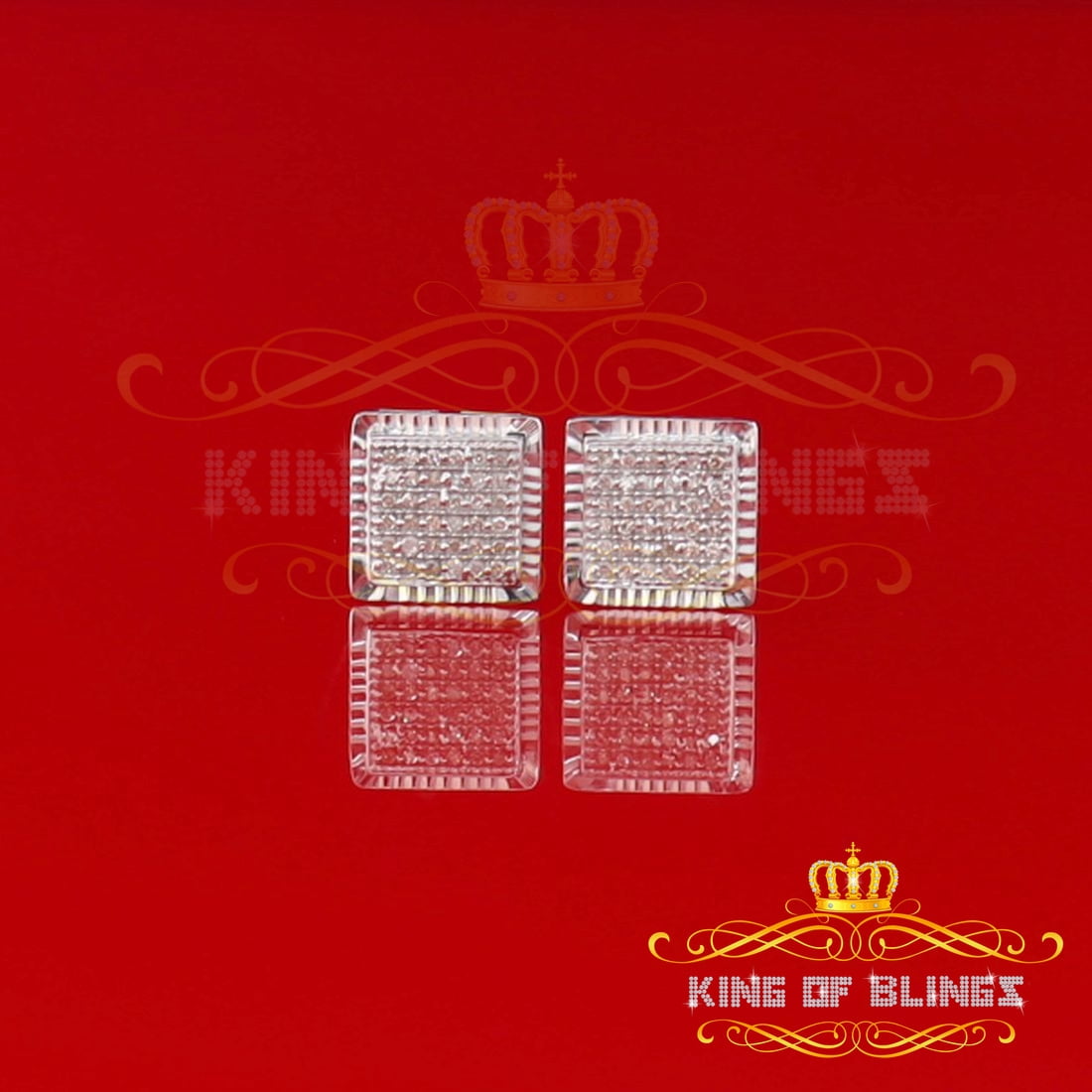 King of Bling's Aretes Para Hombre 925 White Silver 0.20ct Diamond Women,s & Men's Stud Earrings