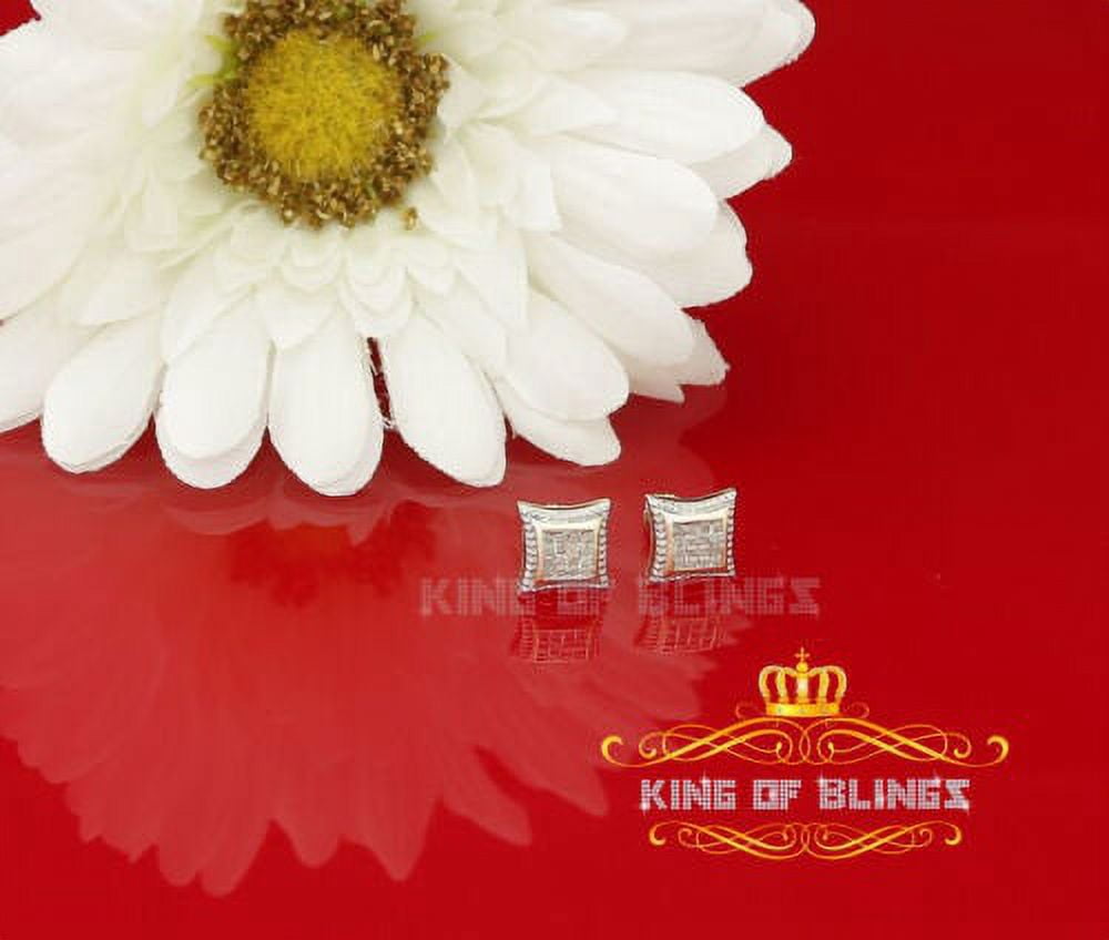 King of Bling's Aretes Para Hombre 925 Yellow Silver 0.25ct Diamond Men's Stud Kite Earrings