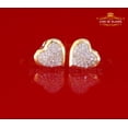 thumbnail image 1 of King of Bling's Aretes Para Hombre Heart 925 Yellow Silver 0.25ct Diamond Women's /Men's Earring, 1 of 11