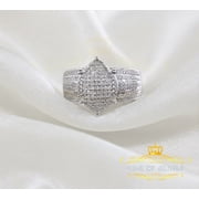 King of Blings Diamond 0.20CT 925 Sterling White Silver Fashion Cocktail Womens Ring Size 8