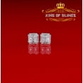 thumbnail image 1 of King of Bling's Hip Hop 925 White Sterling Silver 1.26ct Cubic Zirconia Women's Square Earrings, 1 of 1