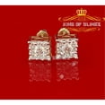 thumbnail image 1 of King of Bling's Hip Hop 925 Yellow Silver 1.68ct Cubic Zirconia Women's / Men's Square Earrings, 1 of 8