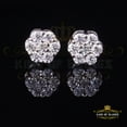 thumbnail image 1 of King of Bling's Men's/Women's 925 Silver White 0.25ct VVS 'D' Moissanite 7 Floral Stud Earrings, 1 of 12
