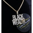thumbnail image 1 of King of Bling's Promise Yellow Sterling Silver BLACK WEALTH Sign Pendant 9.30ct Cubic Zirconia, 1 of 12