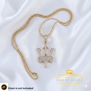 King of Blings Charming Fashion Style Yellow, Cubic Zirconia Necklace Pendants, Sterling Silver, Count Per Pack 1