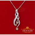 thumbnail image 1 of King of Bling's Real 0.05CT Diamond Stones FASHION Sterling Charm Necklace Silver White Pendant, 1 of 1