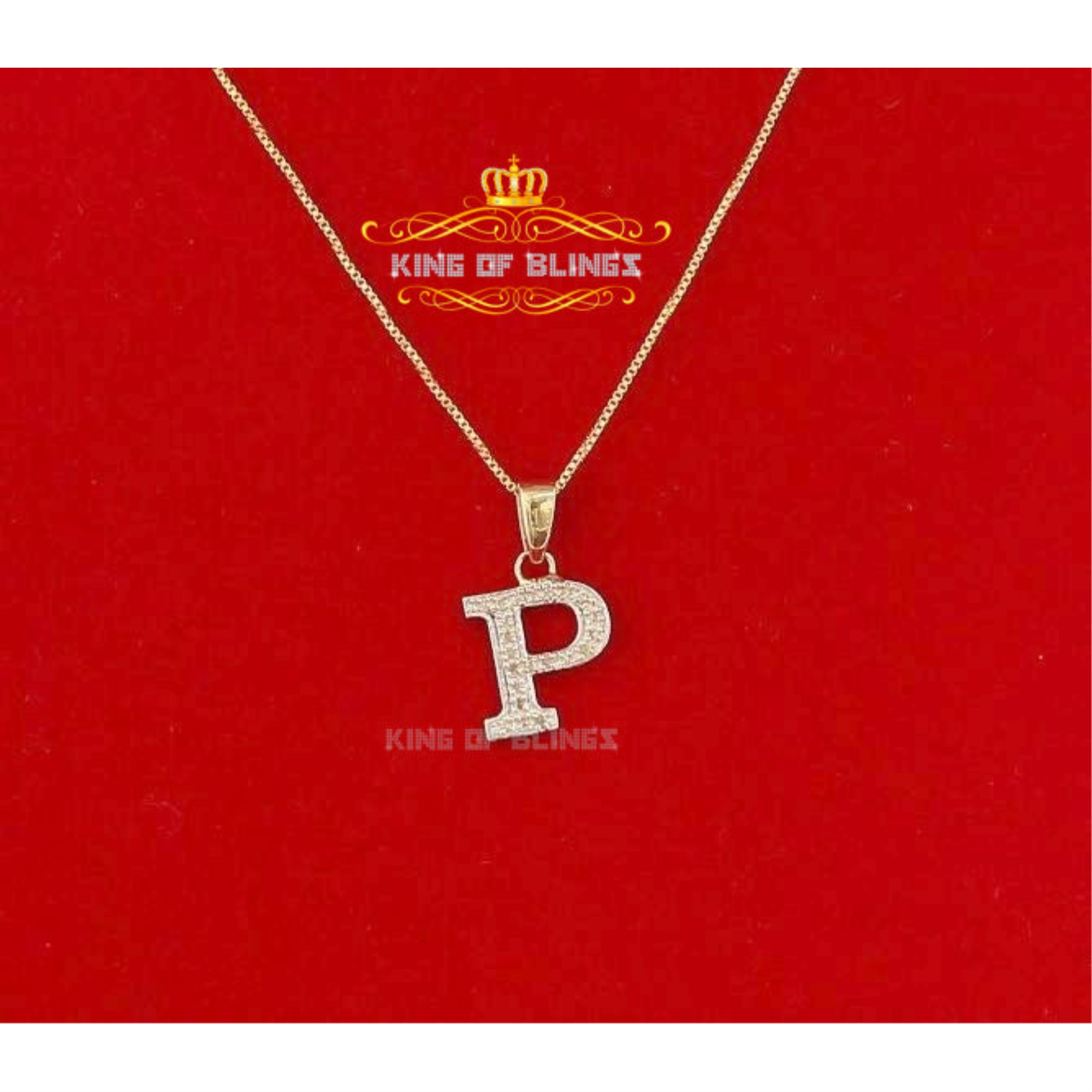 King of Bling's Real 0.10ct Diamond Sterling Silver INITIAL ALPHABETS ...