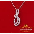 thumbnail image 1 of King of Bling's Real 0.15CT Diamond Stones FASHION Sterling Charm Necklace Silver White Pendant, 1 of 1