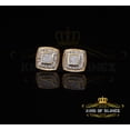 thumbnail image 1 of King of Bling's Real 10K Yellow Gold Real Diamond 0.50CT Mens / Womens Square Stud Earrings, 1 of 12