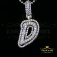thumbnail image 1 of King of Bling's White 925 Silver 6.23ct CZ 3D letter Cursive Initial 'D' Pendant Necklace "1.00", 1 of 12