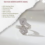 King of Bling's Womens 925 Silver White 2.00ct VVS 'D' Moissanite Tinny Heart Rings Size 8