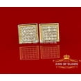 thumbnail image 1 of King of Bling's Yellow 925 Silver Cubic Zirconia 0.40ct Women's & Men's Hip Hop Square Earrings, 1 of 8