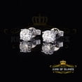 thumbnail image 1 of King of Blings 10K Real White Gold 1.25ct Round VVS D & Mens/Womens Moissanite Stud Earrings, 1 of 11