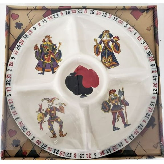 King of Hearts Chip & Dip Serving Dish Snack Tray