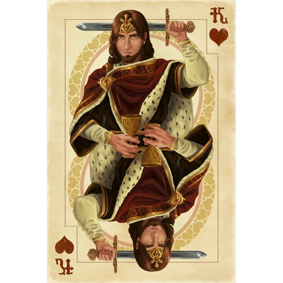 King of Hearts, Playing Card (12x18 Wall Art Poster, Room Decor)