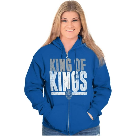 King of Kings Jesus Christ Believer Zip Up Hoodie Men's Women's Brisco Brands X