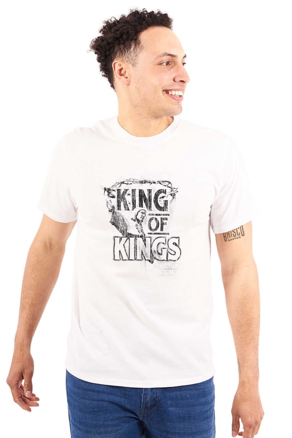 King of Kings Jesus Christ Religious Plus Size Crewneck Graphic Tee Shirt Brisco Brands 4X