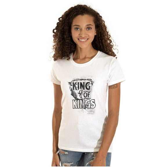 King of Kings Jesus Christ Religious Womens Slim Fit Graphic Tee Brisco Brands S