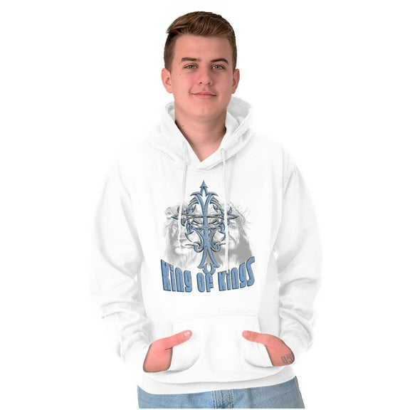 King of Kings Jesus Lion Christian Hoodie Hooded Sweatshirt Men Brisco Brands S