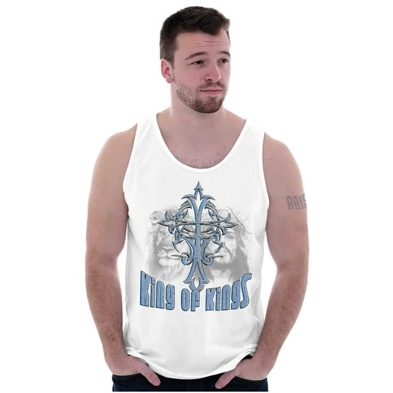 King of Kings Jesus Lion Christian Tank Top Sleeveless Tee Men Brisco Brands S