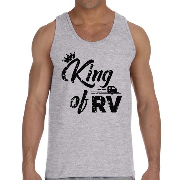 King of RV Hot Camping Tank Top for Men - S M L XL 2XL Graphic Tee - Best Weekend Outfit Tee Top Gift