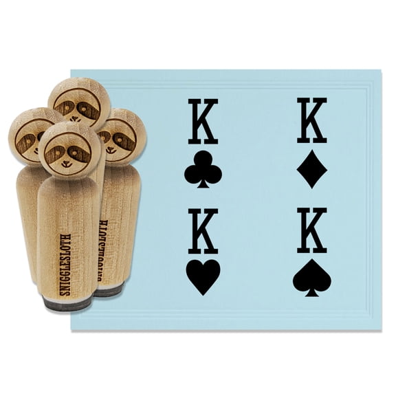 King of Spades Hearts Diamonds Clubs Card Suit Rubber Stamp Set for Scrapbooking Crafting Stamping - Medium 1 Inch