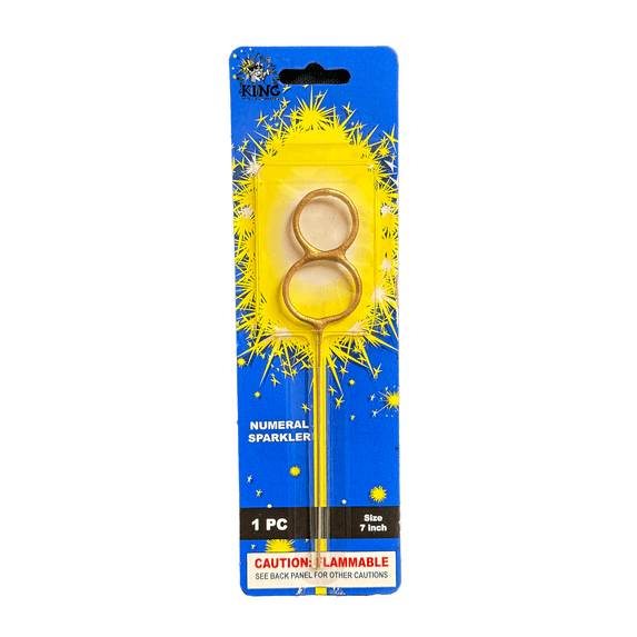 King of Sparklers Cake Sparkler Numeral 8 Sparkler for Birthdays, Anniversaries or Milestones