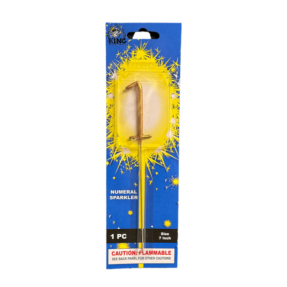 King of Sparklers Cake Sparkler Numeral 1 Sparkler for Birthdays, Anniversaries or Milestones