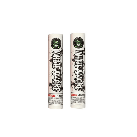 King of Sparklers White Smoke Bomb Halloween Party Gender Reveal Supplies Colorful Effect Confetti Smoker (White 2PC)