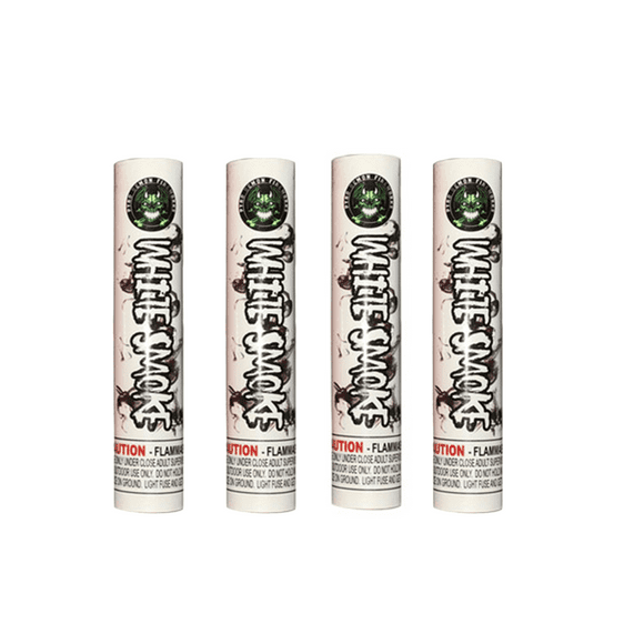 King of Sparklers White Smoke Bomb Halloween Party Gender Reveal Supplies Colorful Effect Confetti Smoker (White 4PC)