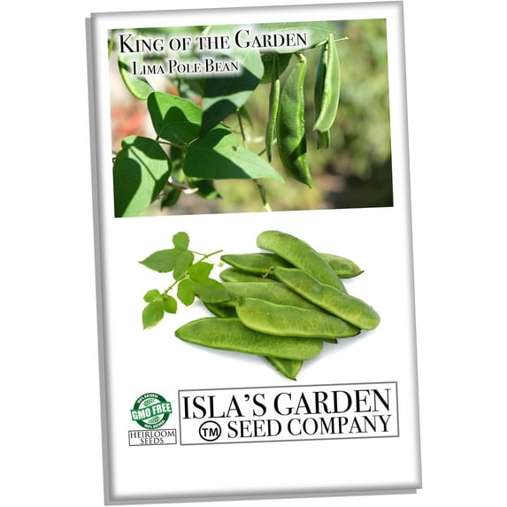 King of The Garden Lima Bean Seeds, 25 Heirloom Seeds Per Packet, Non GMO Seeds