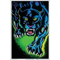 King of The Night Panther Black Cat Blacklight Poster - Flocked - 23" x 35"