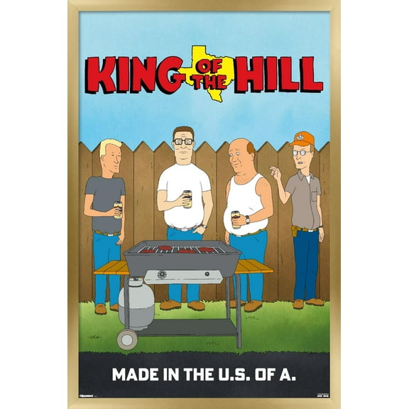 King of the Hill (1997) - Backyard Street Scene Wall Poster, 14.725" x 22.375" Framed