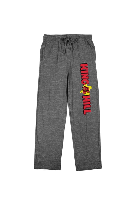 King of the Hill Adult Unisex Pajama Pants Hank Hill Character Graphic Drawstring Waistband Lounge Pant-Small