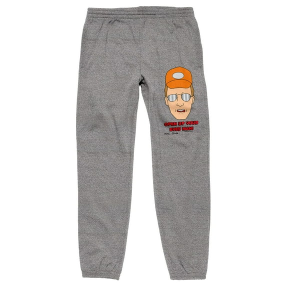 King of the Hill Dale Gribble Open Up Your Eyes Man Men's Heather Gray Joggers-XL