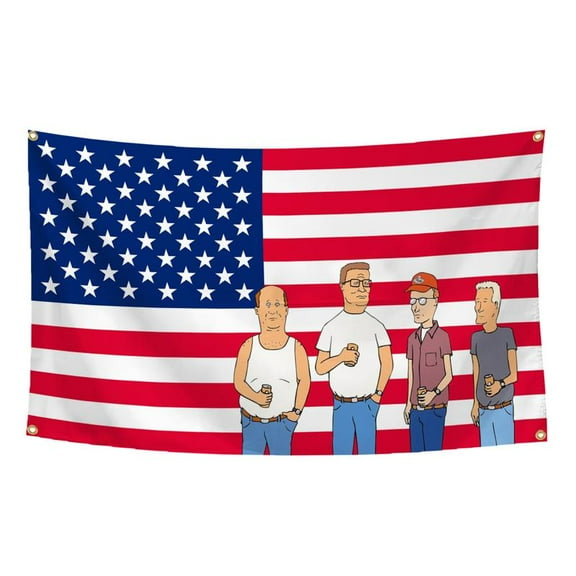 King of the Hill TV show America Flag Funny Flag with Brass Grommet Durable Polyester Banner Wall Flag for College Dorm Outdoor Dorm Decor