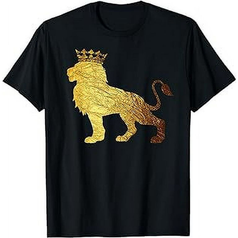 Gold Crown King Lion T-Shirt For Men-Cool Boys Lion Shirts Gold Crown King Lion T-Shirt For Men-Cool Boys Lion Shirts