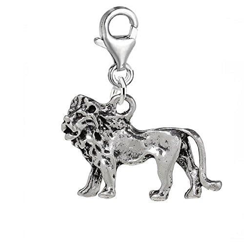 King of the Junlge Walking 3d Lion Clip-on Bead for Charm Bracelet or Necklace