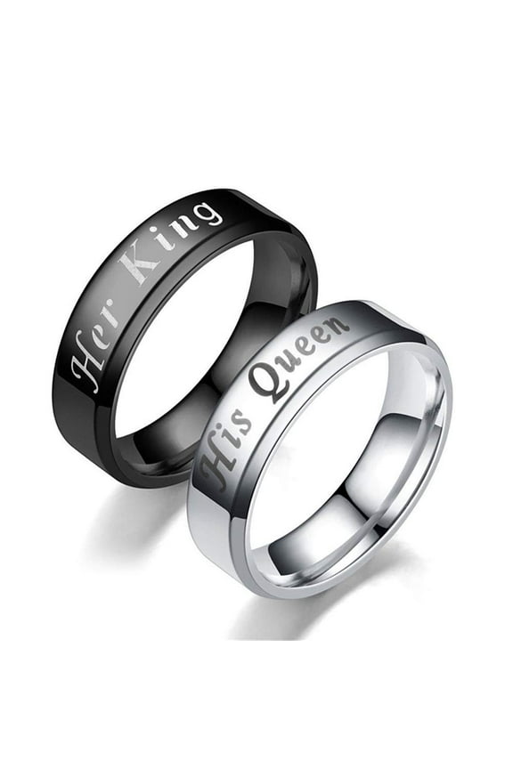 King or Queen 6 or 8mm Stainless Steel Wedding Band Ring Men or Women by Ginger Lyne