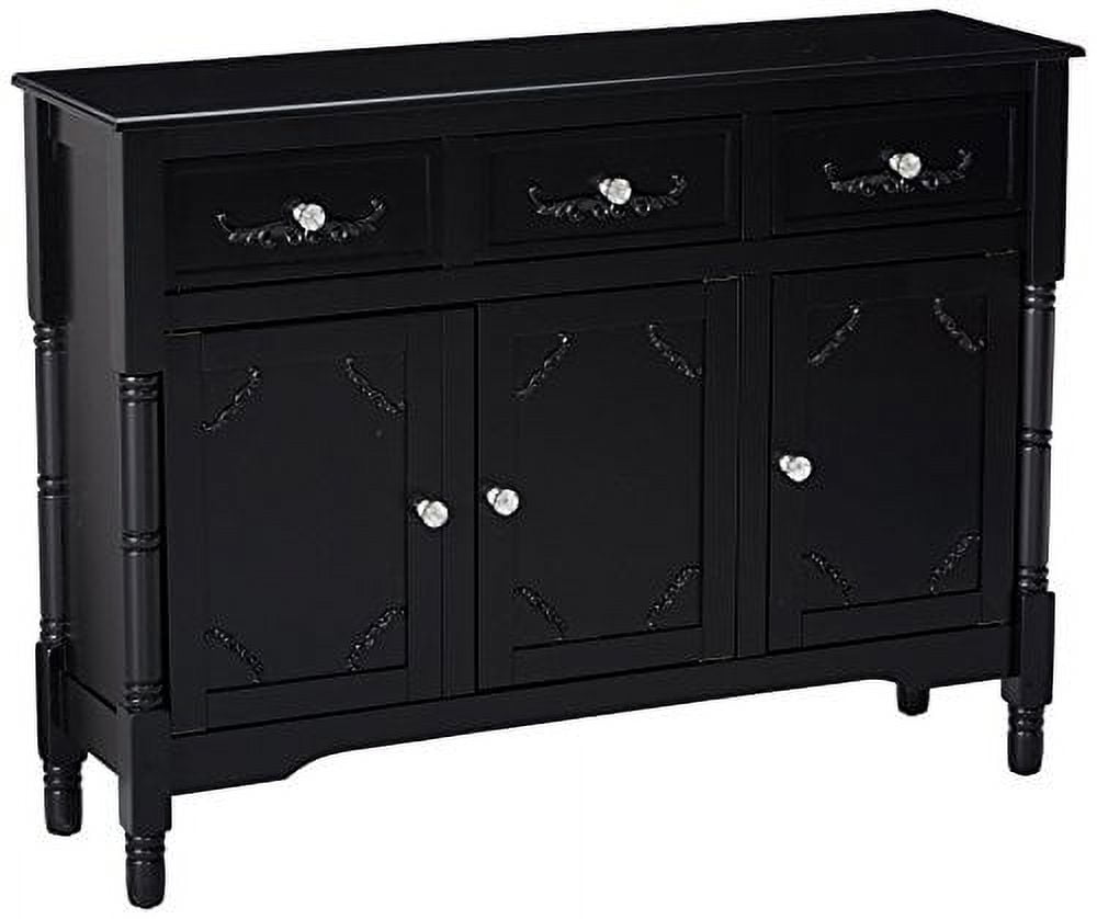 King's Brand Furniture Wood Console Sideboard Table with Drawers and