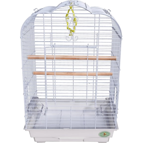 King's Cages ES 1814 03 18" W x 14" D x 22" H Bird cage Toy Toys Cockatiels Canaries (White)