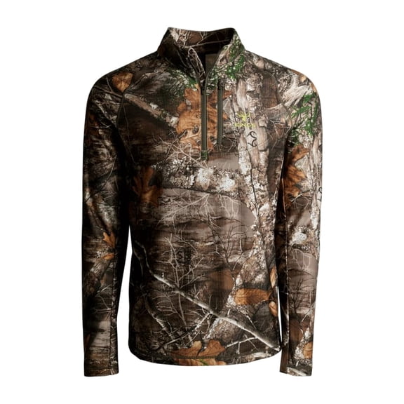 King's Camo XKG Performance Fleece 1/4 Zip | Lightweight Hunting Jacket | Archery | Athletic Fit (Realtree Edge,