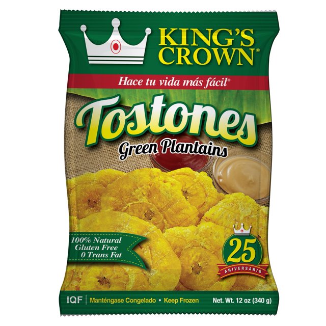 King's Crown, Tostones, Fried Green Plantains, Frozen, 12ozs Bag