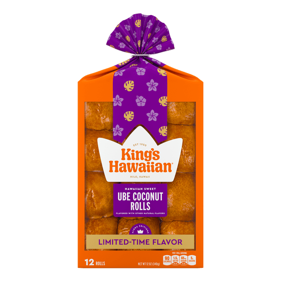 Kings Hawaiian Hawaiian Sweet Ube Coconut Rolls
