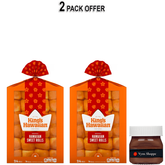 King's Hawaiian Original Hawaiian Sweet Dinner Rolls 24 Count, 24 oz, Shelf-Stable