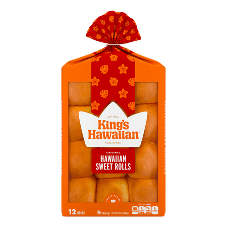 King's Hawaiian Original Hawaiian Sweet Rolls 12 Count, 12oz, Shelf-Stable
