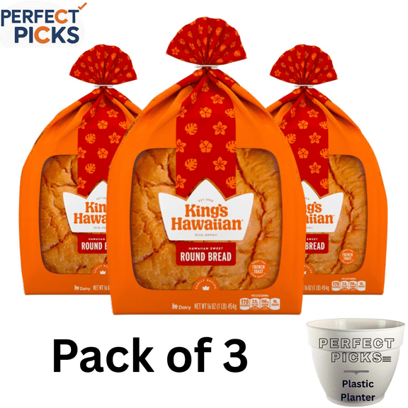 King's Hawaiian Round Hawaiian Sweet Bread, 16 oz ( 3 Pack )