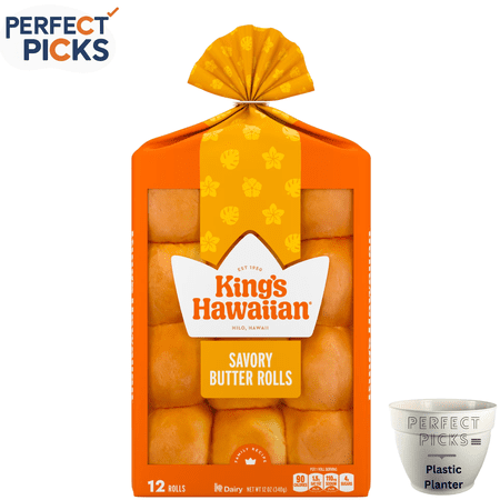King's Hawaiian Savory Butter Rolls 12 Count, 12 oz, Shelf-Stable