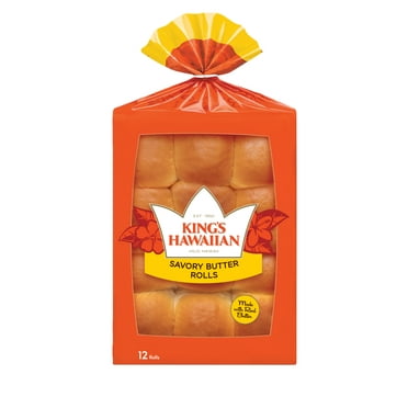 King's Hawaiian Savory Butter Rolls 12 Count, 12 oz, Shelf-Stable
