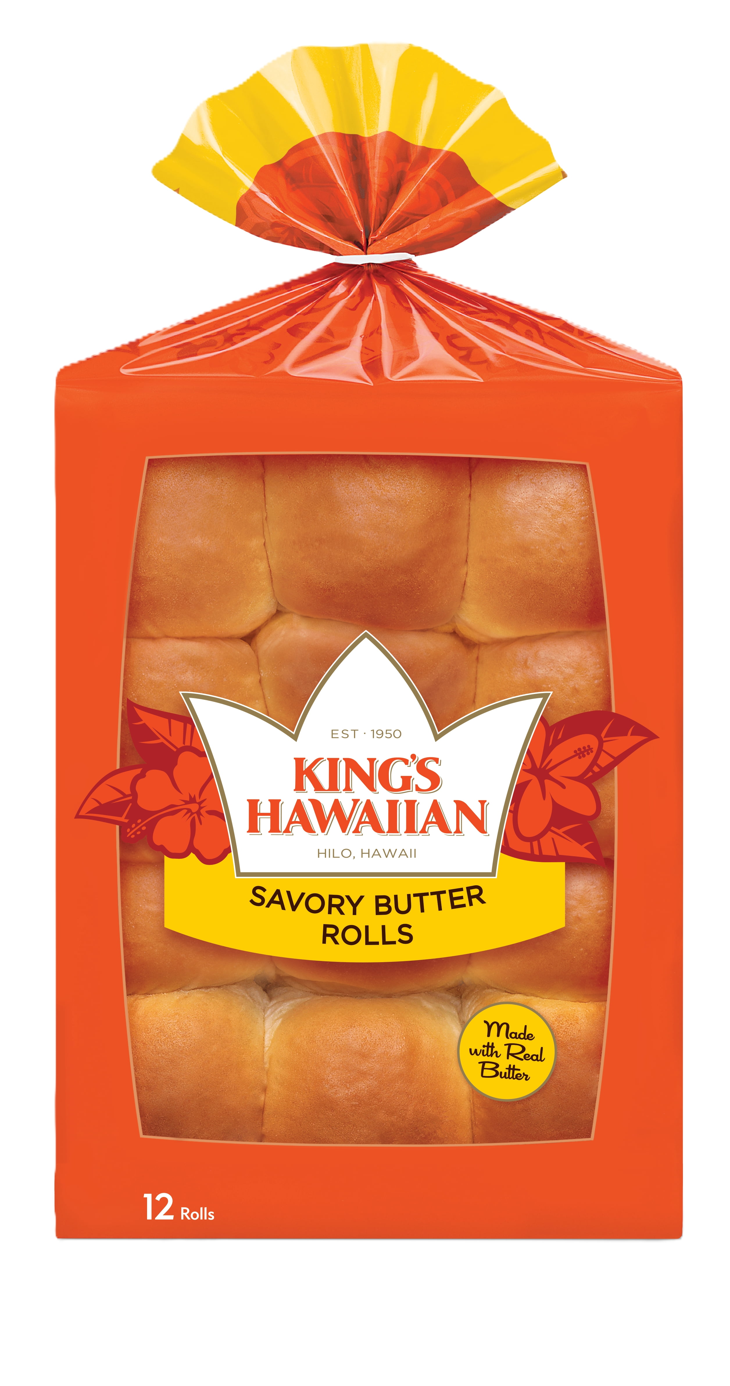 King's Hawaiian Savory Butter Rolls, 12 Count, 12 oz